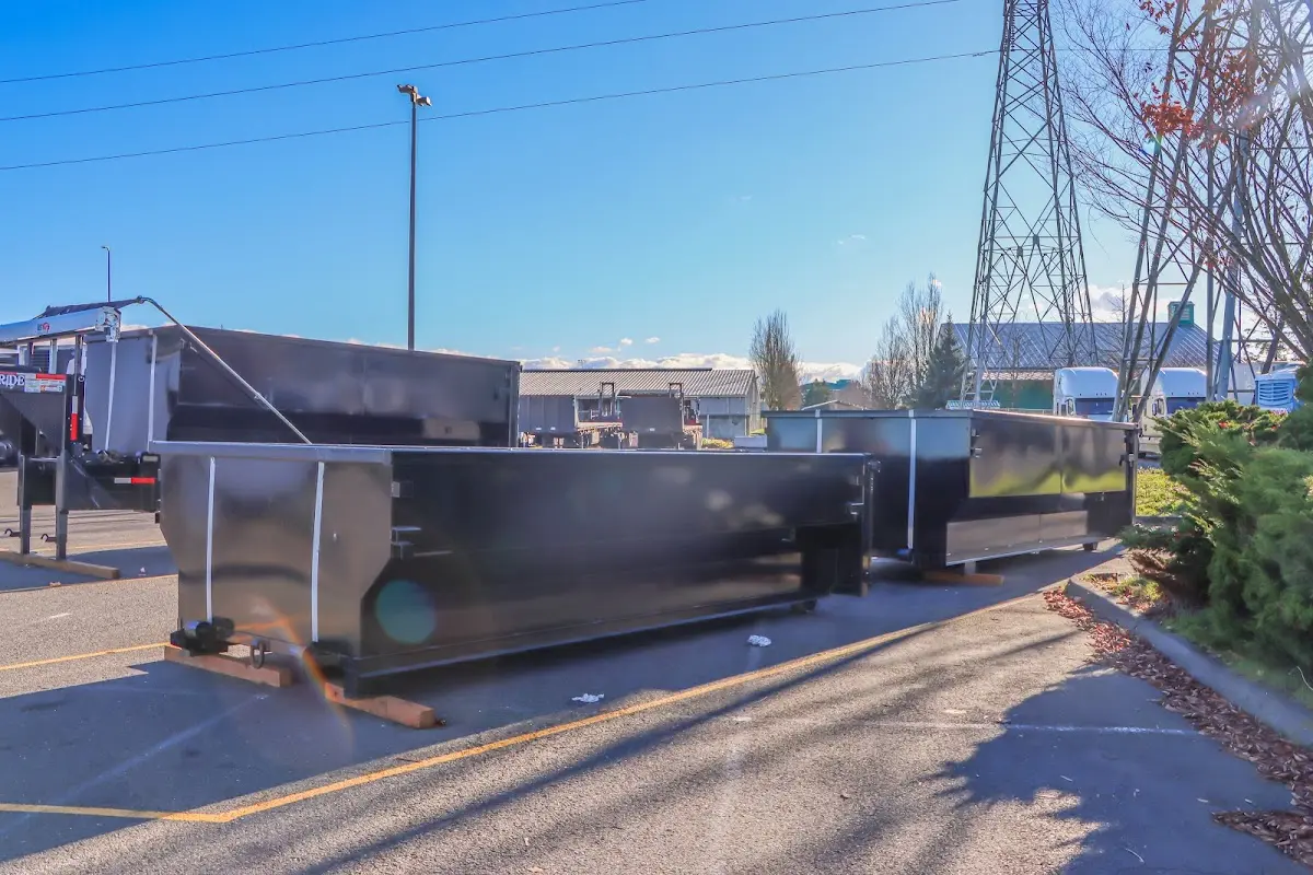 Roll-off dumpster ready for waste disposal at job site for Roofing Dumpster Rental in Lake in the Hills
